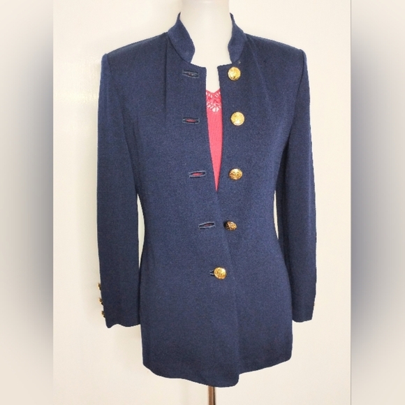 NAVY ST. JOHN KNIT JACKET - Picture 6 of 11